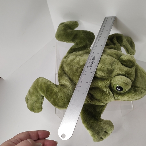 Folkmanis Folktails Plush Green Frog Hand Puppet Lake Pond Nature Stuffed Animal - Picture 9 of 9